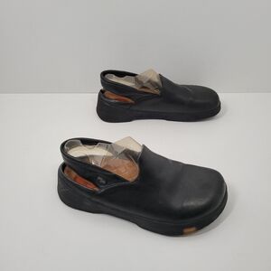 Footprints by Birkenstock Black Leather Slingback Casual Shoes Women Sz 38 US 7